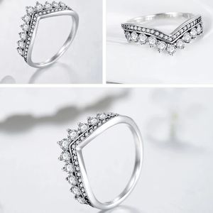 925 Sterling Silver Round Zircon Crown Stackable